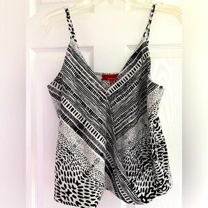 Red by Saks 5th Avenue, tank top, blouse black white with crossover front S
C